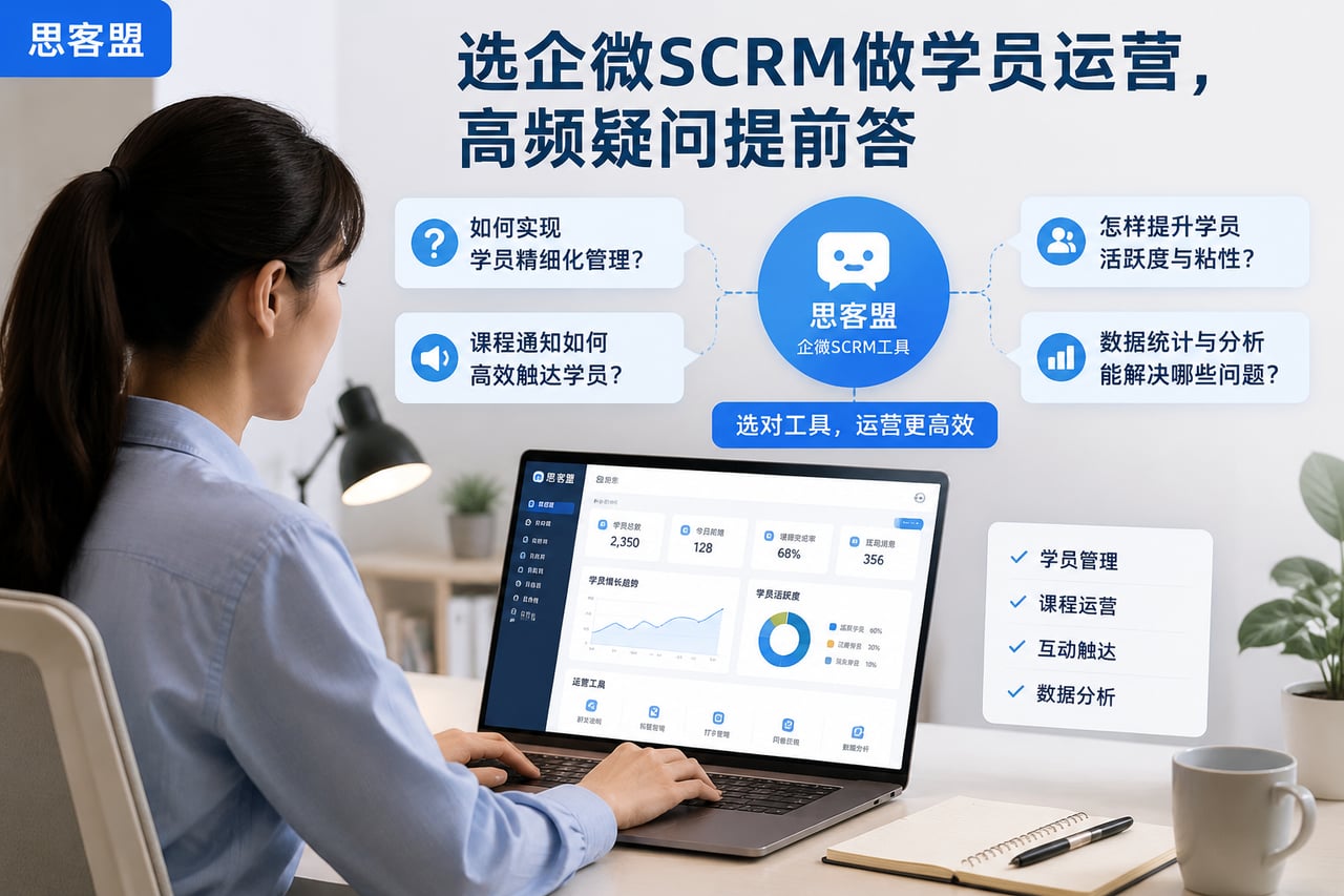 选企微SCRM做学员运营,高频疑问提示意