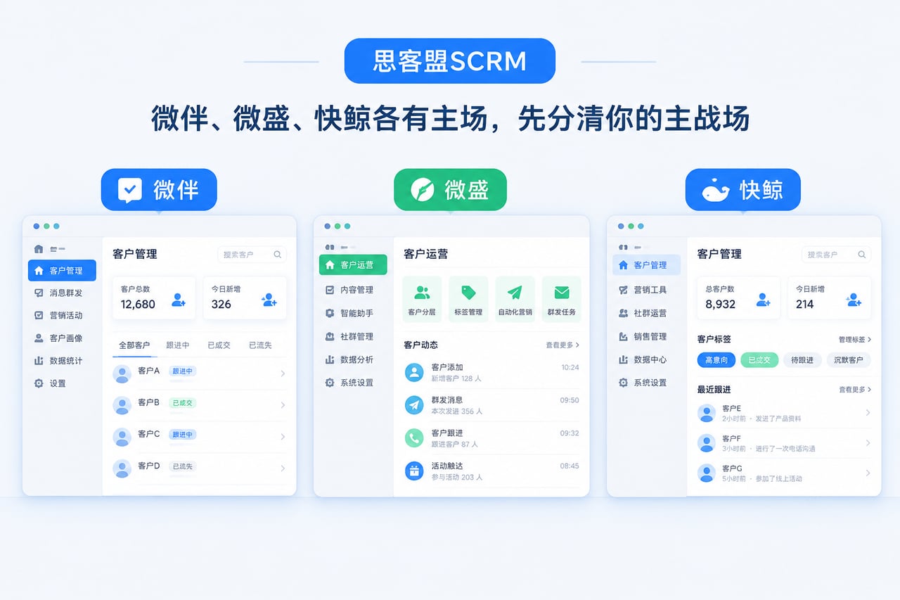 微伴、微盛、快鲸各有主场,先分清你的示意